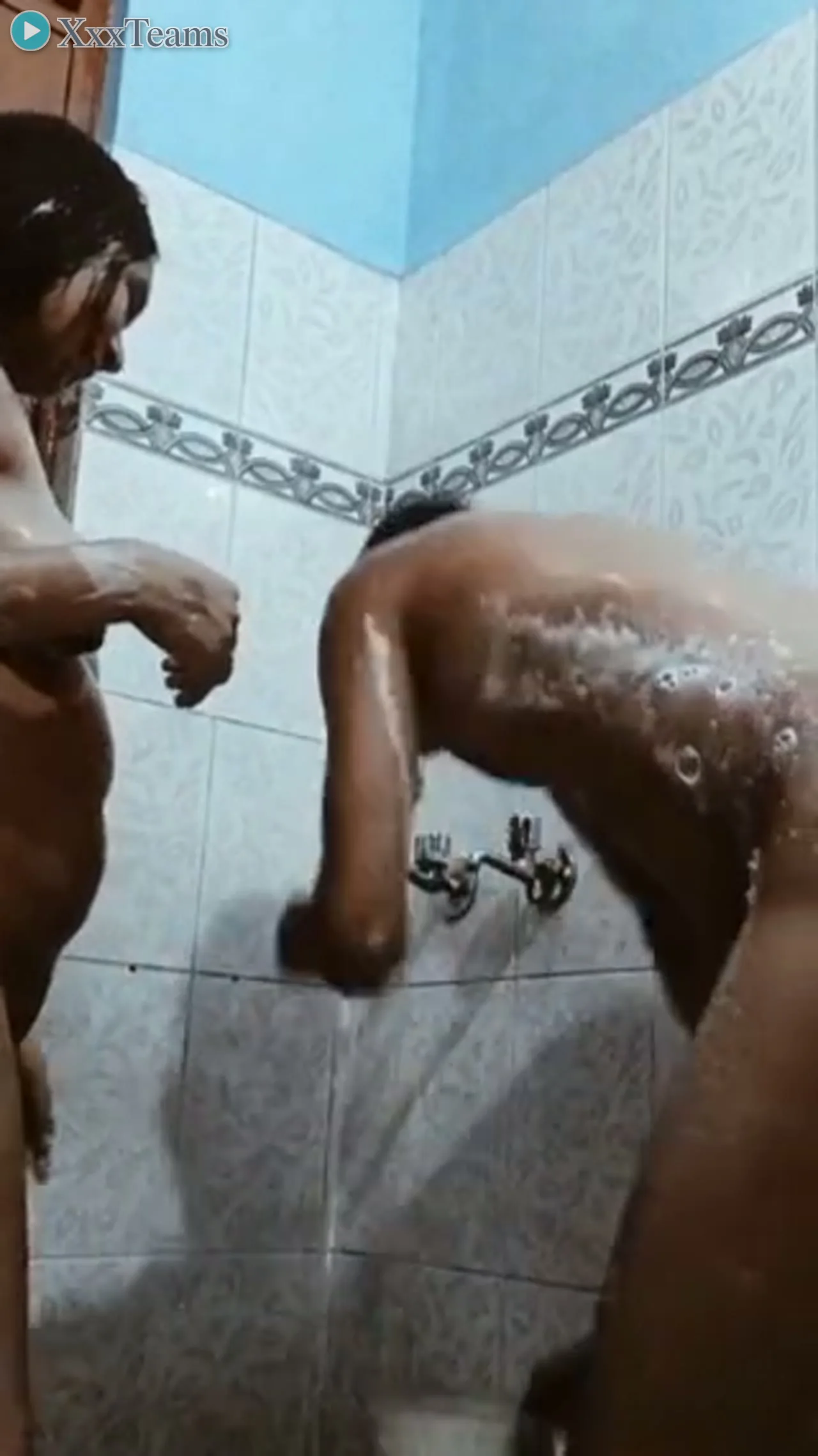 Indian Couple Nude Bath in Bathroom – scene 2